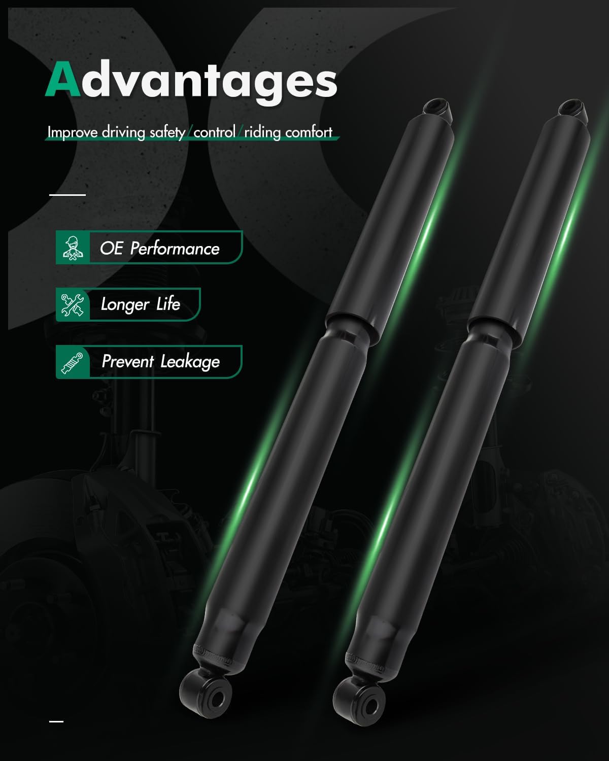 SCITOO Rear Pair Shock Absorbers Struts Compatible with 2005-2016 for Ford for F-250 Super Duty 2008-2016 for F-350 Super Duty 2011-2017 for F-450 Super Duty, Replace 345070 34526 Shocks