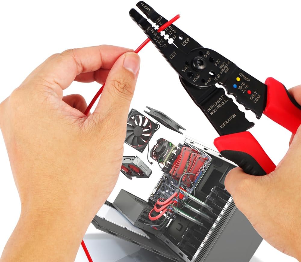 Wire Stripper, 3rd Generation Wire CrimpingTool, 8IN Professional Wire Strippers Cutter for Stripping, Cutting, Sharpening, Cable Cutting from 10-22 AWG