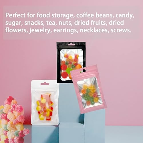 Miniatura 6 de 100 bolsas resellables de Mylar a prueba de olores bolsa de aluminio para almacenamiento de alimentos muestras de joyería embalaje para pequeñas