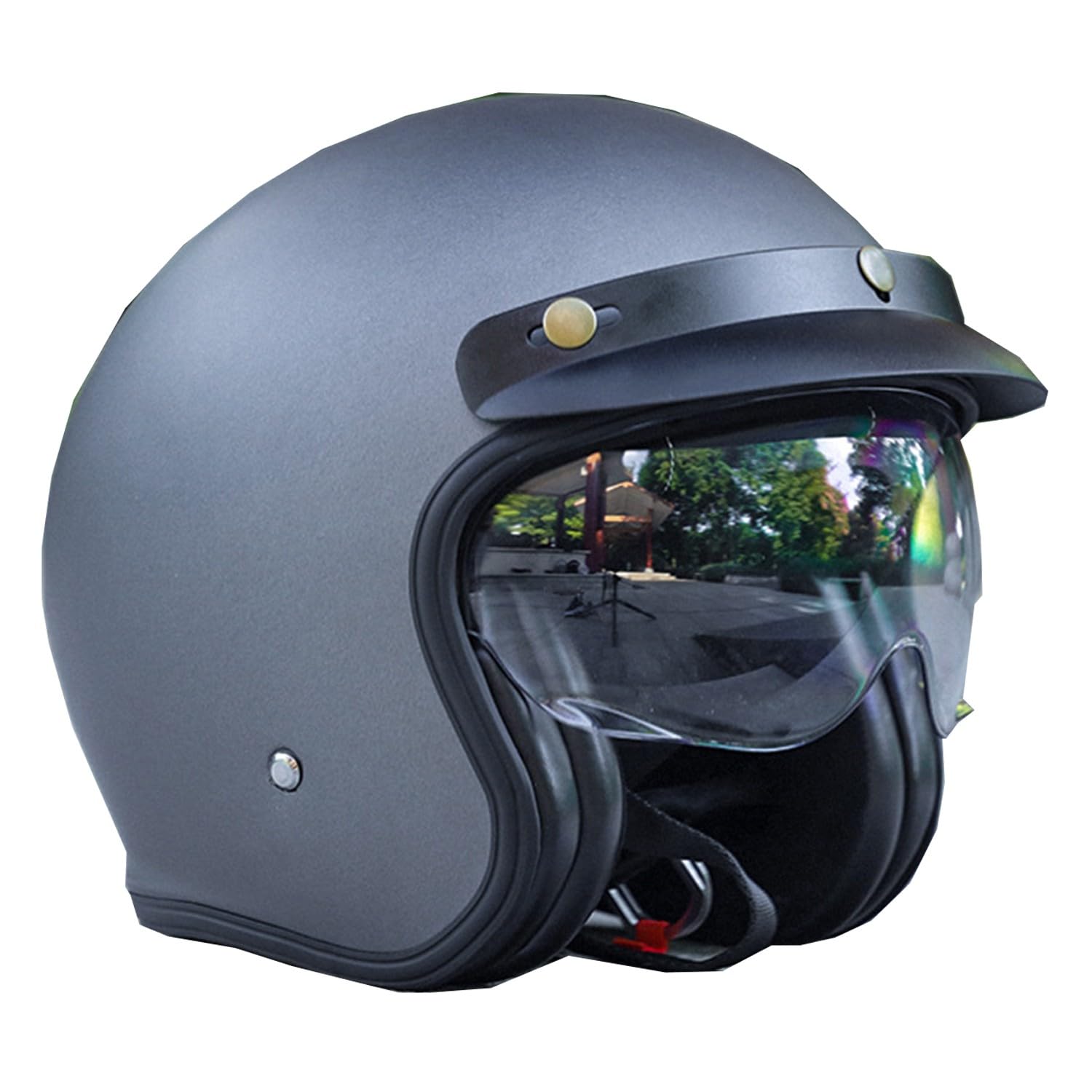 Casque Jet Moto Ouvert Fibre De Verre ECEDOT Homologué Demi Casque De Mobylette Portable avec Visière Casques Bols Robuste Et Durable Casques pour Adultes Hommes Femmes