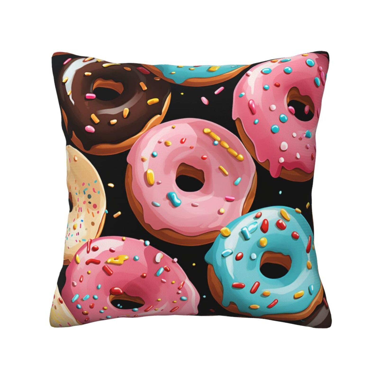 FodPand Donuts Throw Pillow Covers 16"X16" Super Soft Cozy Pillows Case Morden Decorative Cushion Cover for Sofa Couch Bed Home Decor