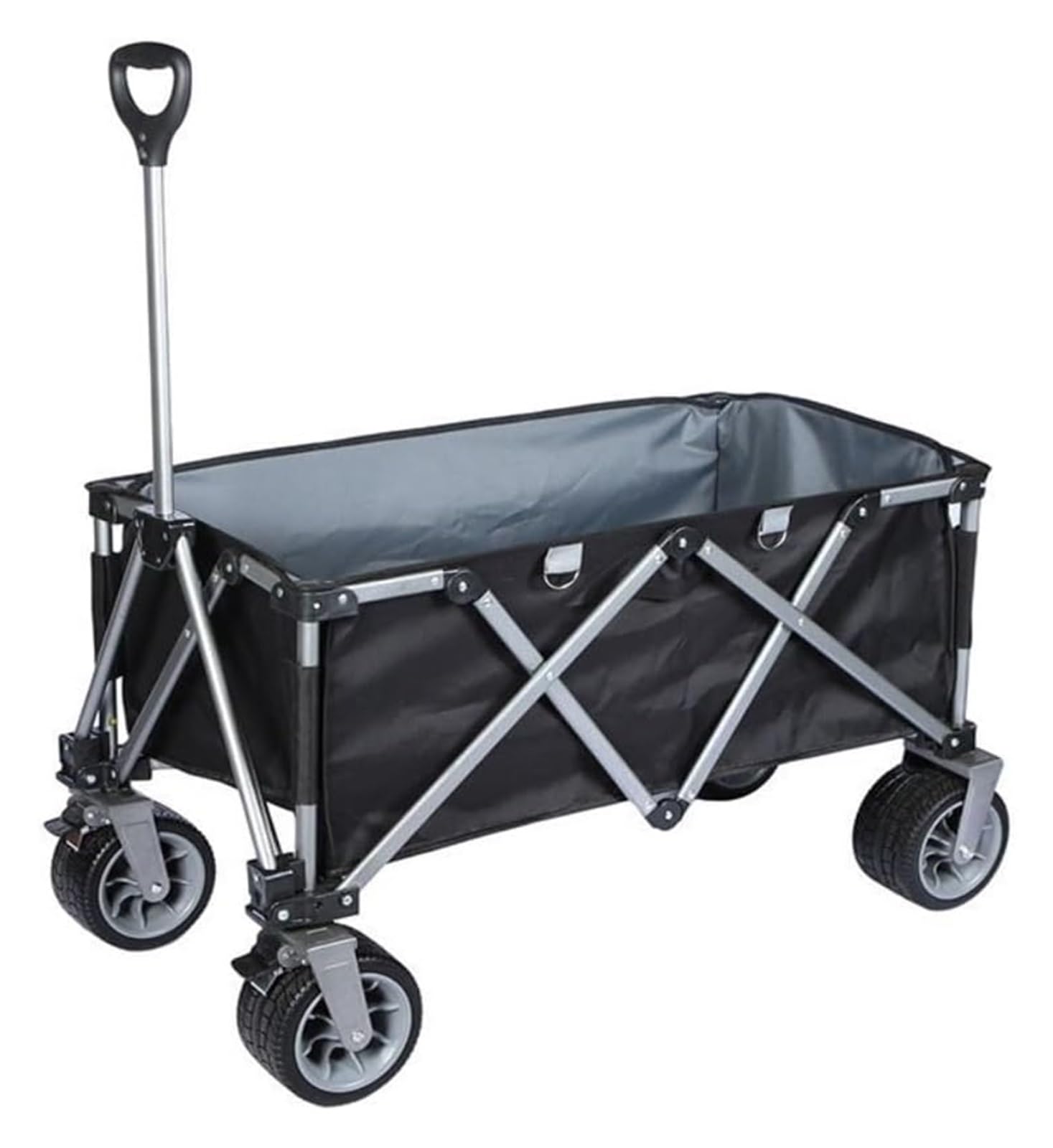 Fgjsfhrdtu Black Portable Folding Shopping Cart, Picnic Fishing Camping Trolley(Black)