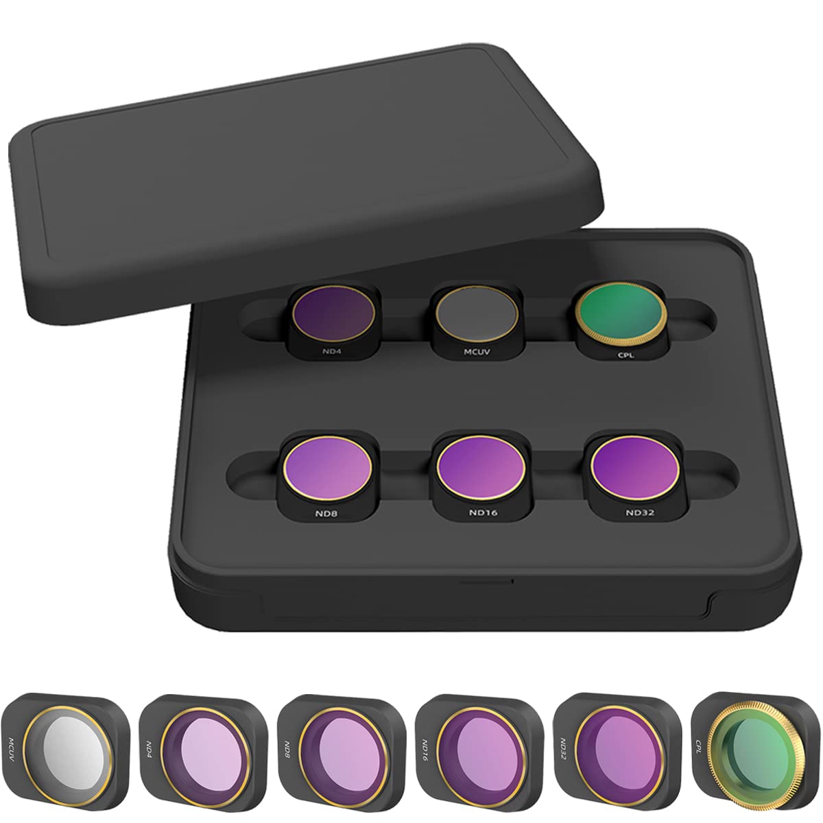 EatPitaya Filters Set For DJI Mini 3 Pro, MCUV + CPL + ND4 + ND8 + ND16 + ND32 Ultra-Light Camera Lens Filter Kit, Neutral Density Lens Filter(6pcs)