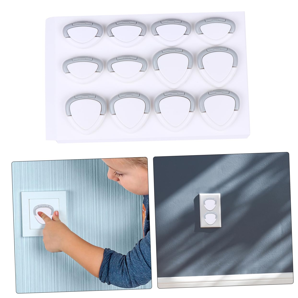 12-Pack Baby Safety Outlet Covers Electric Socket Protectors for Childproofing Sturdy Babyproof Plug Covers Easy to Install White