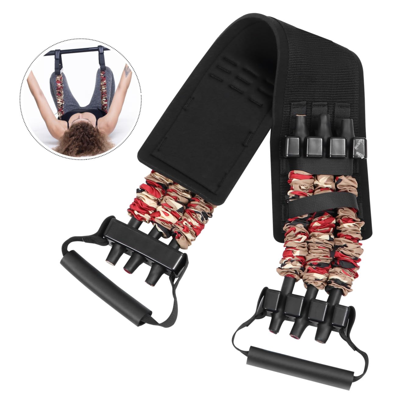 TOYANDONA Fascia Elastica di Resistenza per Allenamento Fitness, Espansore per Petto in Nailon Leggero Supporto Imbottito la Vita per Esercizi Muscolari