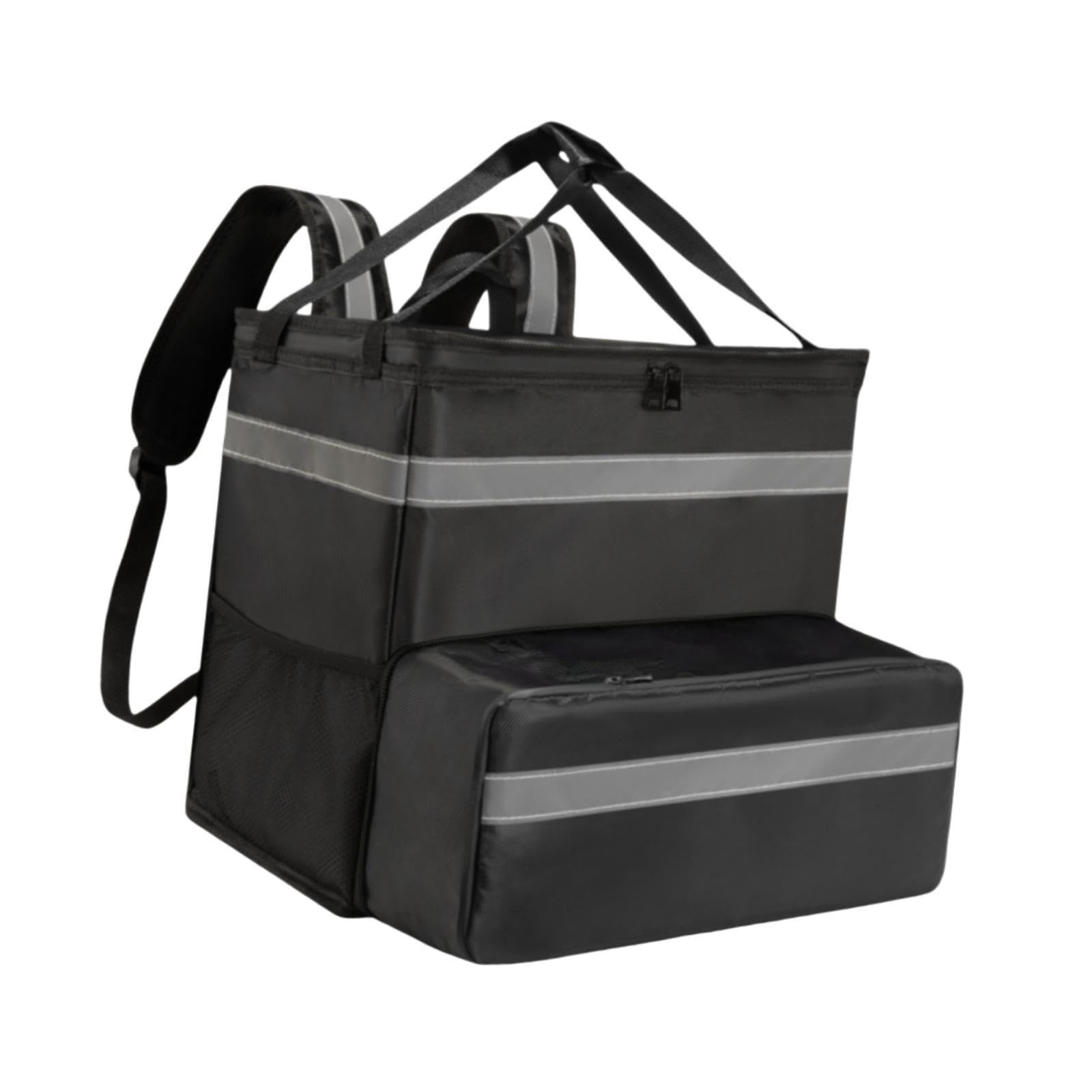 Mochila Expandible para Reparto de Pizza, con Cremallera Suave, Aislante, Resistente, Ligera Y Térmica, Ampliable, Individual