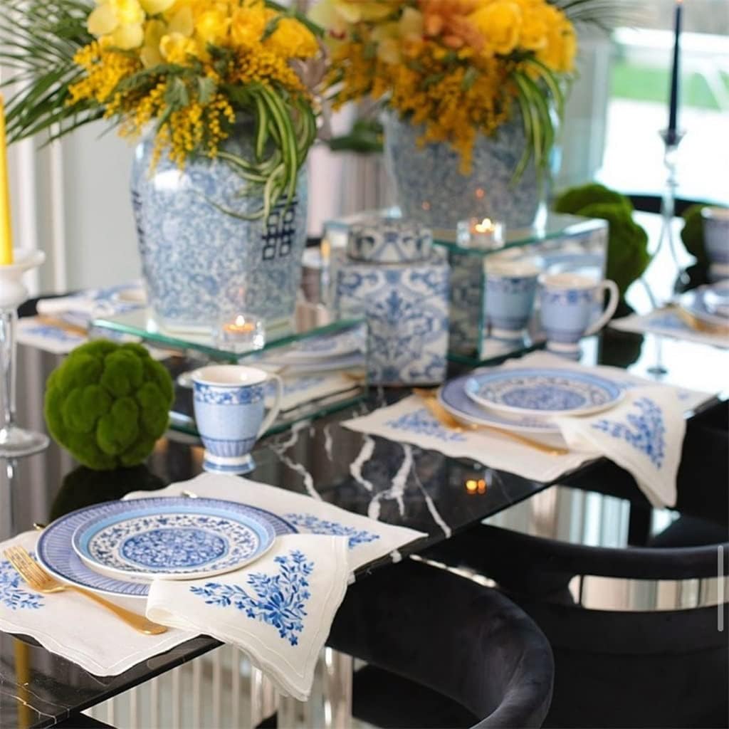 6 Person Set Linen Placemats Napkins Tablecloths Holiday Party Home Minimalist Table Decoration