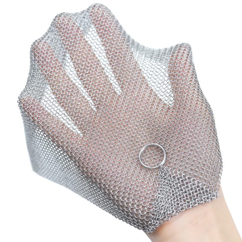 Image of Mesh Cast Iron Scrubber Fine Rings Welded Chainmail Scrubber for Cups, Skillet Cast Iron Cleaner (6 inchX6 inch)