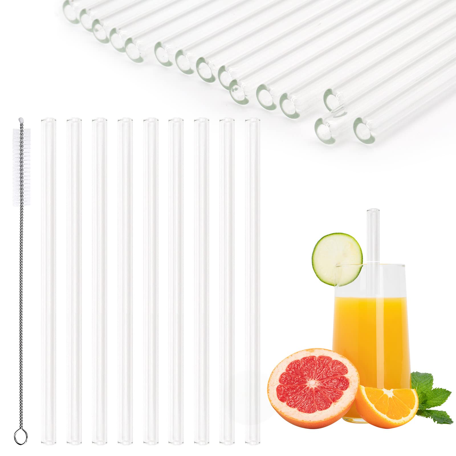 Cannucce In Vetro Riutilizzabili - 24 Pezzi, Dritte, Con Spazzola, Per Bevande Calde E Fredde - Foto 4