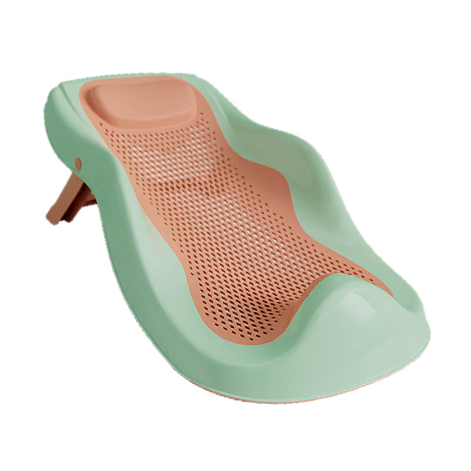 Rosvola Soporte de Baño para Bebé Bañista Ergonómico y Antideslizante para Bebés Material Ligero PP 1 Unidad (GREEN)