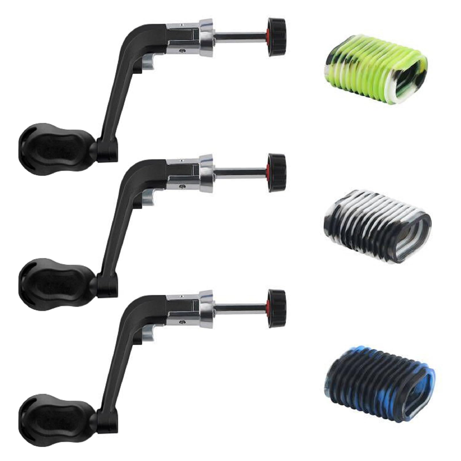 Fishing Reel Replacement Handle with Knob Covers, Spinning Casting Baitcaster Reel Grip Parts Universal Rocker Arm Non-Slip Rubber Sleeve