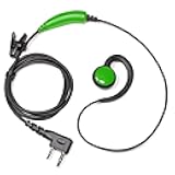 UAYESOK Pep-P13H2 Walkie Talkie Surveillance Earpiece 2 Pin K-Type Headset for Kenwood Two Way Radio for Baofeng UV-5R BF-888s Retevis H-777 RT21 RT22 RT26 RT68 (Green)