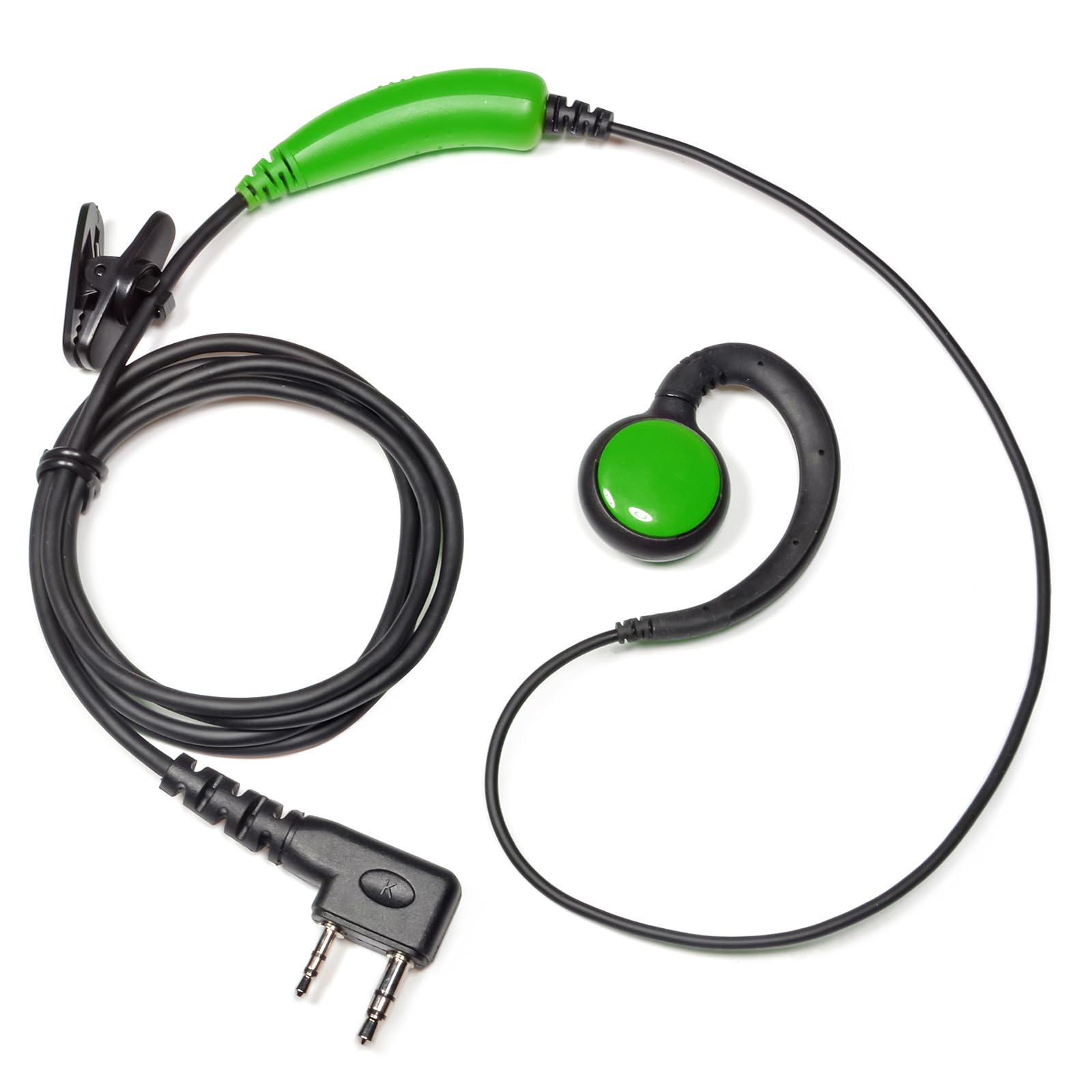 UAYESOKPep-P13H2 Walkie Talkie Surveillance Earpiece 2 Pin K-Type Headset for Kenwood Two Way Radio for Baofeng UV-5R BF-888s Retevis H-777 RT21 RT22 RT26 RT68 (Green)