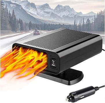 12V Car Heater - 150W Auto Heater Portable Car Defroster That Plug into Cigarette lighter - 2 in 1 Fast Heating Windscreen Defroster for Small Vehicles