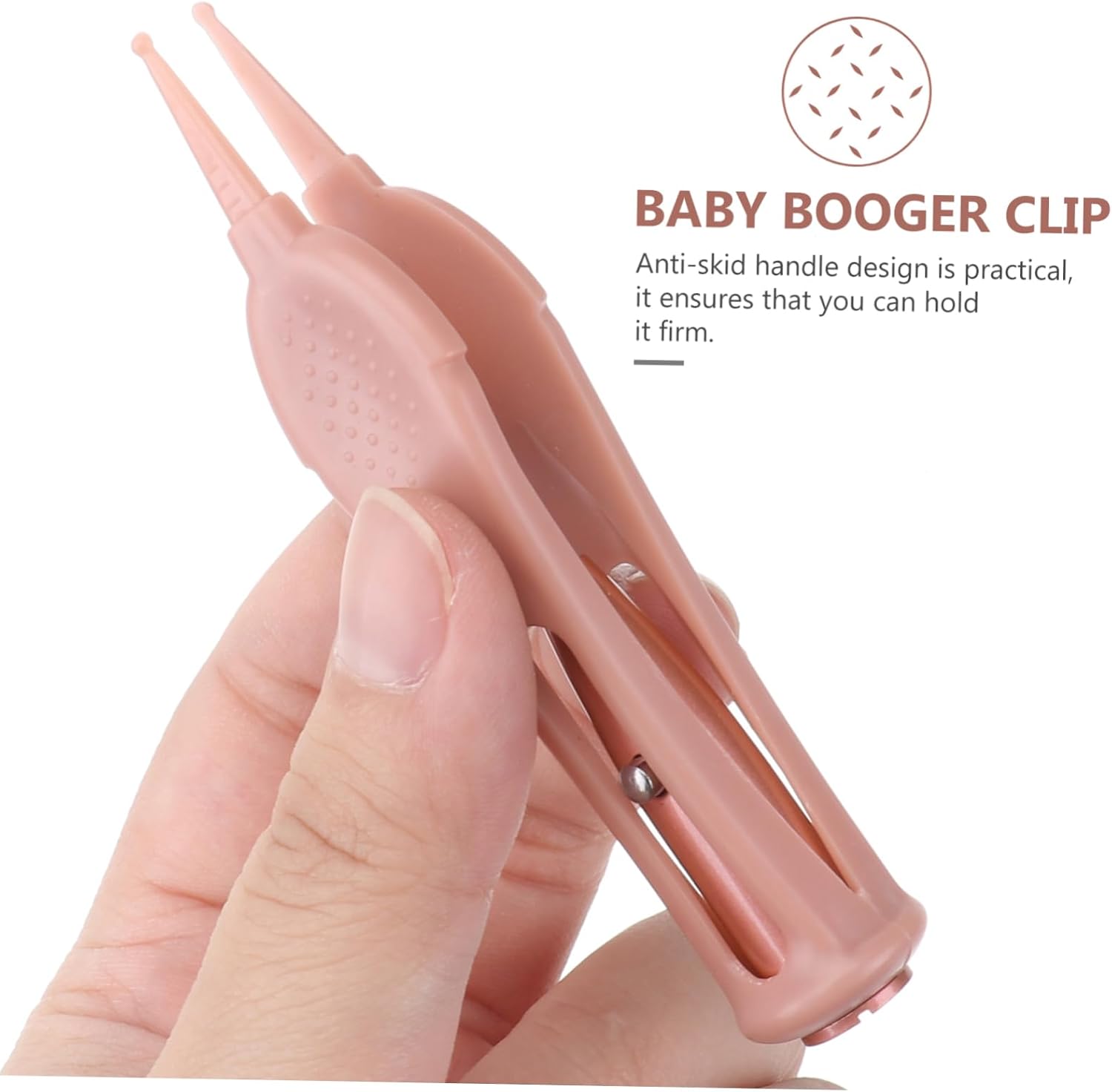 Nose Tweezer Cleaning Clip for Newborns Stainless Steel and Silicone Lightweight Skid Handle for Nose Ears Navel Eye Hygiene Pink Grooming Tool