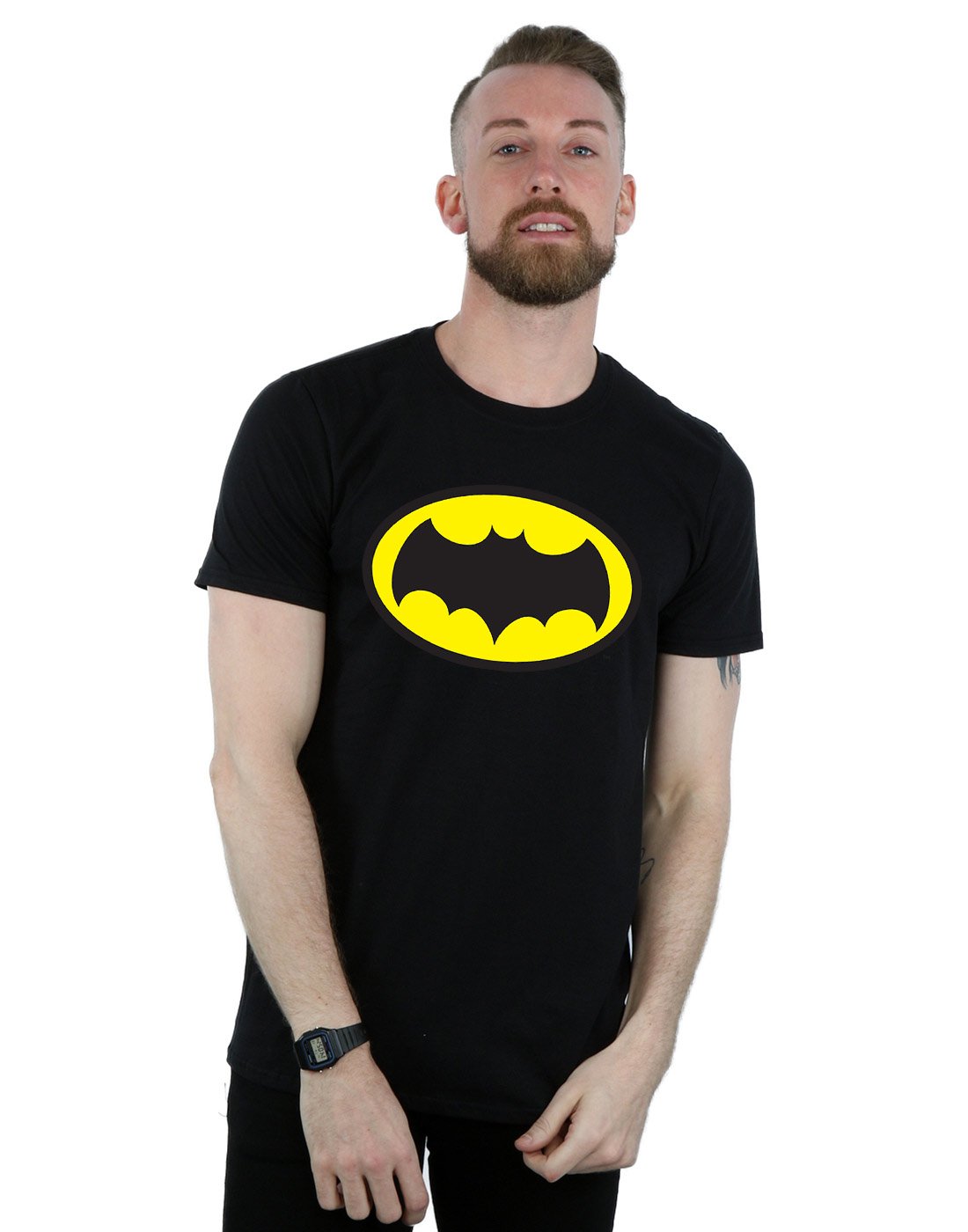 DC Comics Batman TV Series Logo T-Shirt Black Cotton Crew Neck Short Sleeve