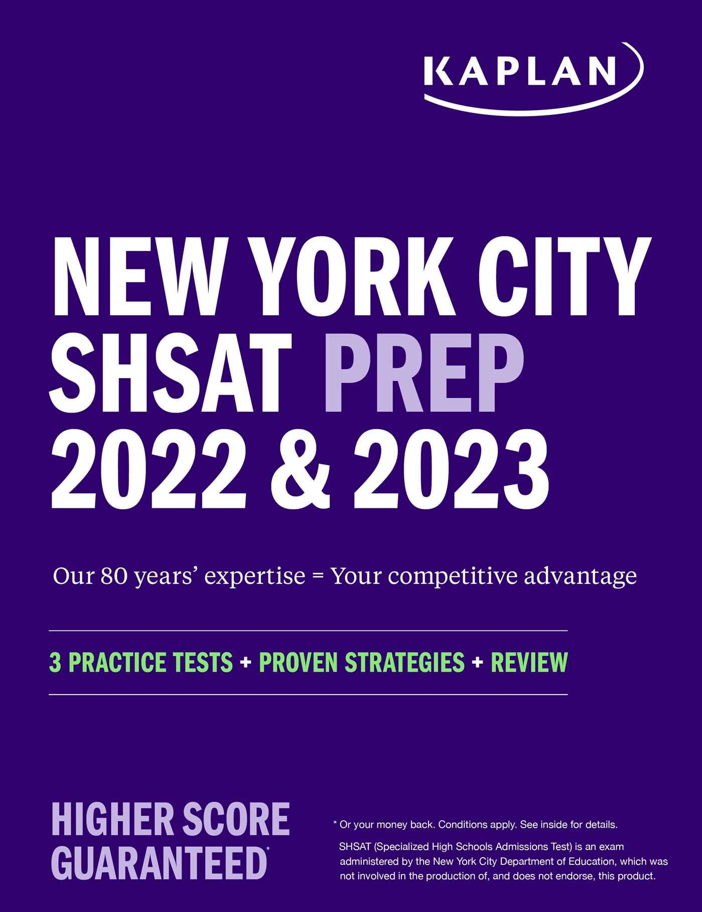 New York  City  Shsat Prep 2022 & 2023: 3 Practice Tests + Proven Strategies + Review