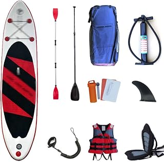 BYCDD Inflatable SUP Stand Up Paddle Board, Portable 15MM Thick Durable PVC Non-Slip Deck Stand Cart Surf for All Skill Levels