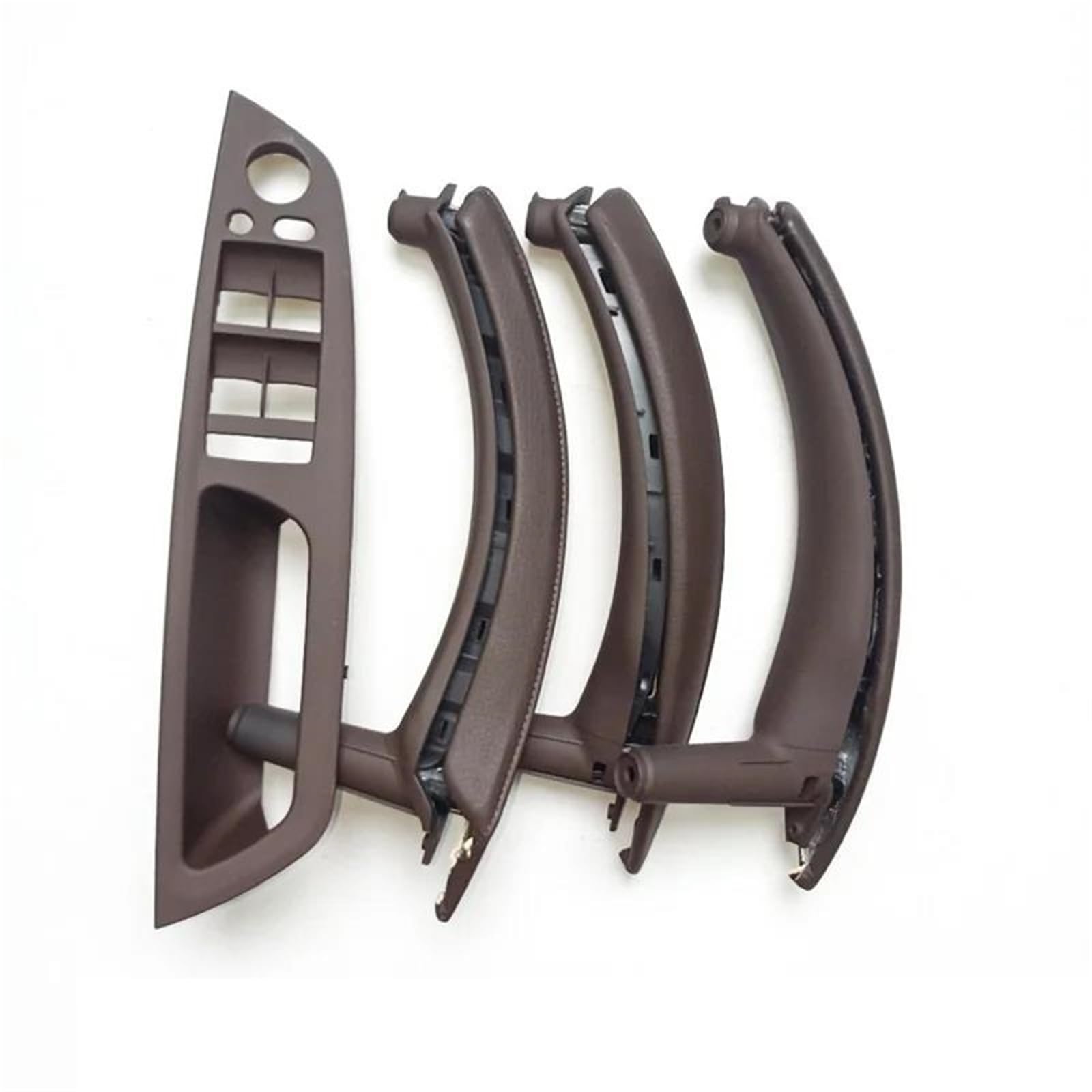 HJKDSZ LHD Car Interior Door Handle with Leather Cover Assembly Full Set for X5 X6 E70 E71 E72 2007 2008 2009-2014(LHD Moka)