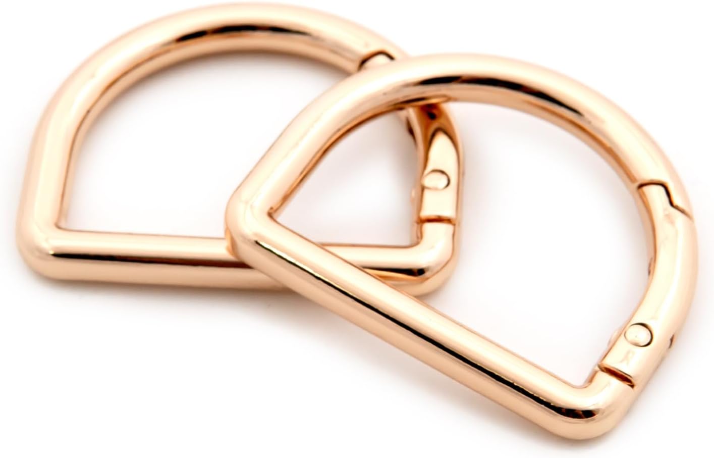 Metal D-Rings, 10 PCS Spring Opening Purse Making Clip Key Ring Holder (Gold)