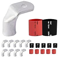 Vista 200 de SELTERM - 2 terminales de anillo resistentes para cable de batería, calibre 4 AWG, pernos de 3/8 pulgadas, terminales de calibre 4, ojales de cobre