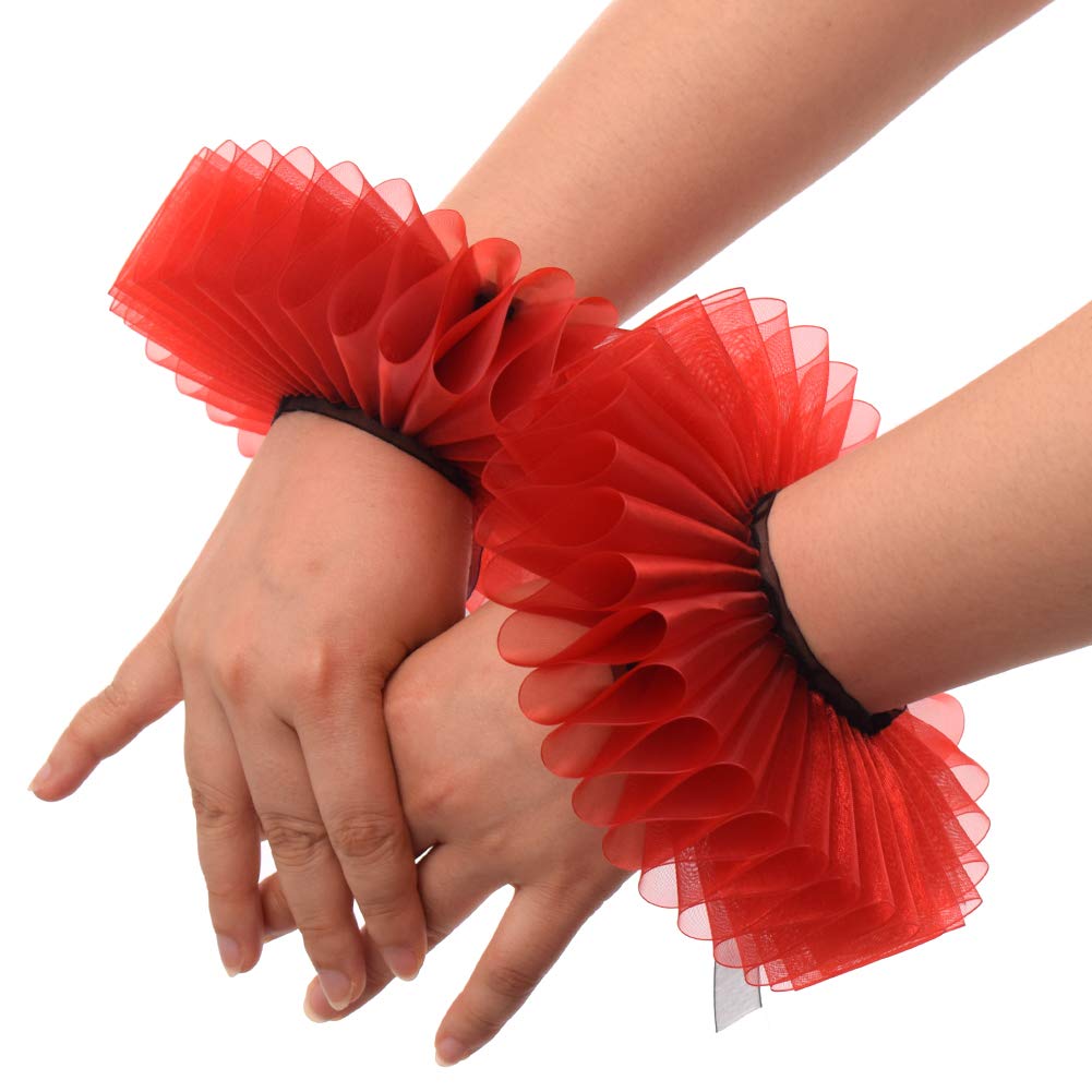 Graceart Women's H Elizabethan Wrist Ruffs Ruffled Cuff Arm Bands For Fancy Dress (H)