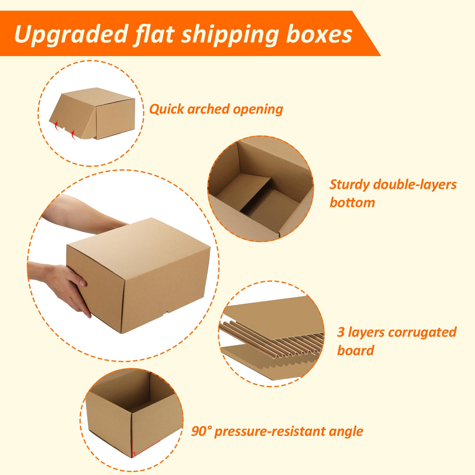 HORLIMER 15 Stück Braun Versandkarton Klein Karton Box, 30,5x22,9x15,3 cm Verpackungskartons aus Wellpappe für Warensendung, Geschenkbox, Faltkarton, Postkarton