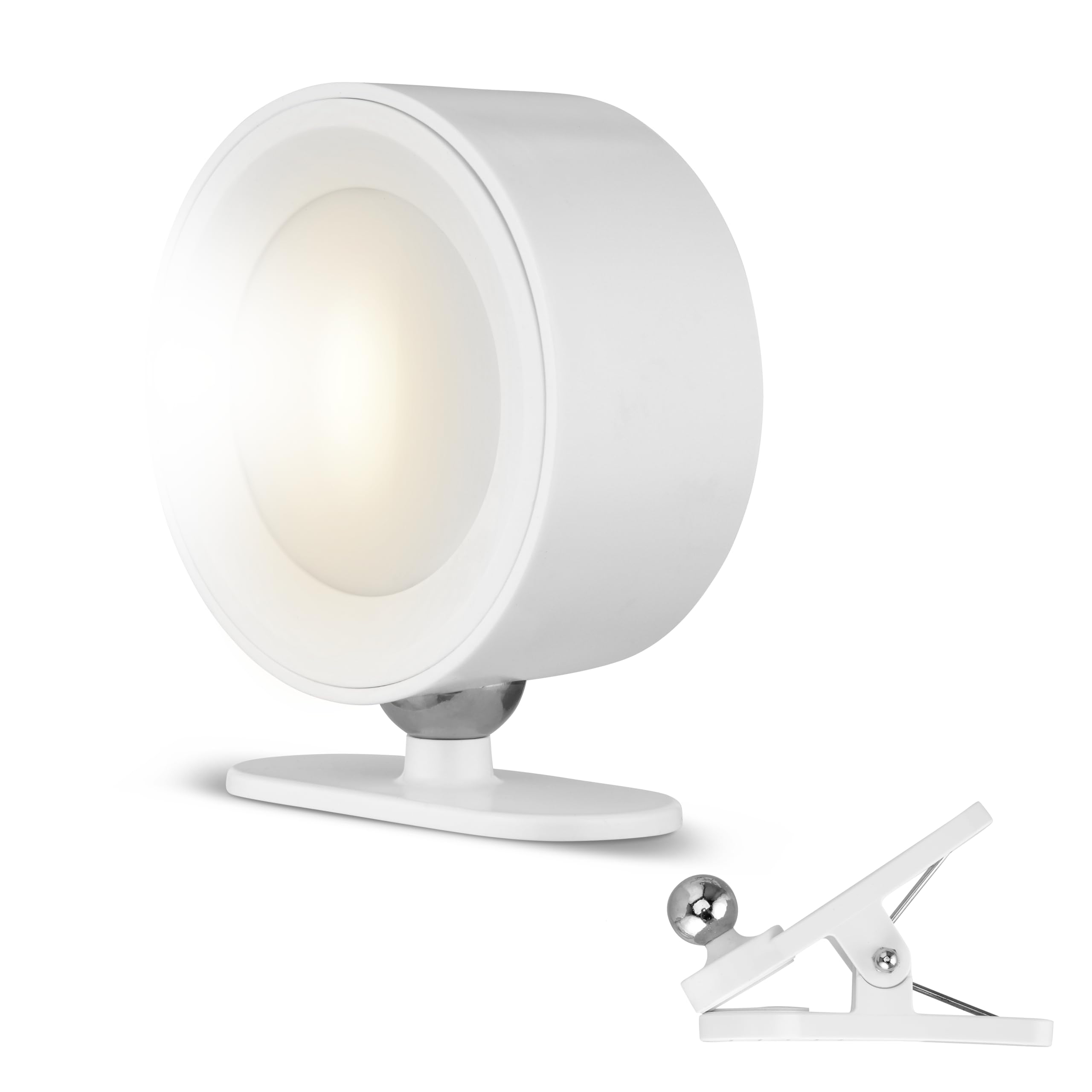 REV Wall Light Battery - 150 lm, Dimmable, 360° Rotatable | Wall Light Indoor Without Power Connection - Ideal for Hallway, Bedroom and Living Room, White