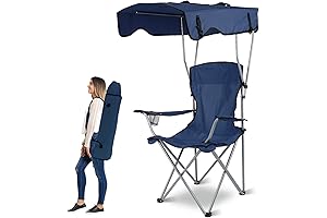 Moclever Camp Chairs, Foldable Beach Canopy Chair, Silla con sombrilla