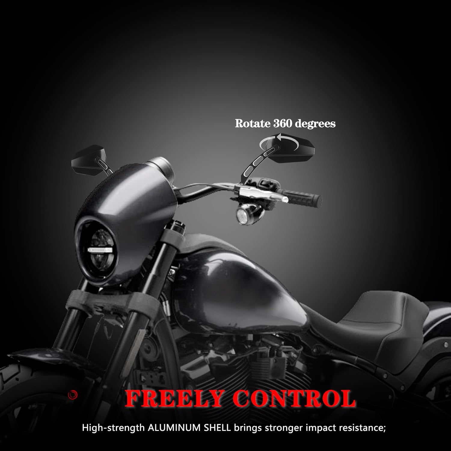 Motorcycle Rearview Mirror 360 Degree Adjustment Handlebar Mirrors M8 Compatible with Road King Street Electra Glide Dyna Sportster Softail Road Glide