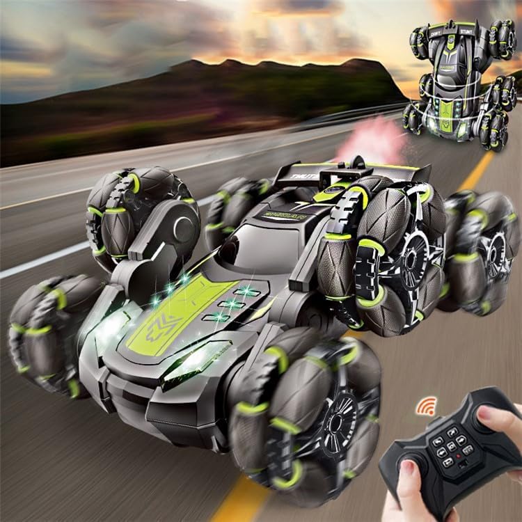 Amitasha Remote Control Double Sided 6 Wheel Drive Car for Kids RC Stunt 4x4 Car 360° Rotating Booster Spray with Headlights Rechargeable Birthday Gift Toy for Boys, Multicolor (B0DH831Y8X) Amazon Price History, Amazon Price Tracker