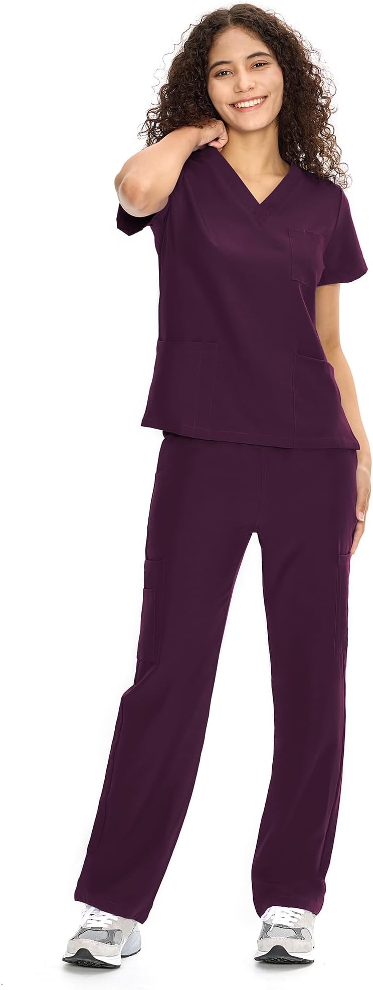 COZYFIT Scrubs for Women Set Medical Uniform - V-Neck Top & Straight Leg Pants with 9 Pockets, Unisex Workwear COZY SCRUBS