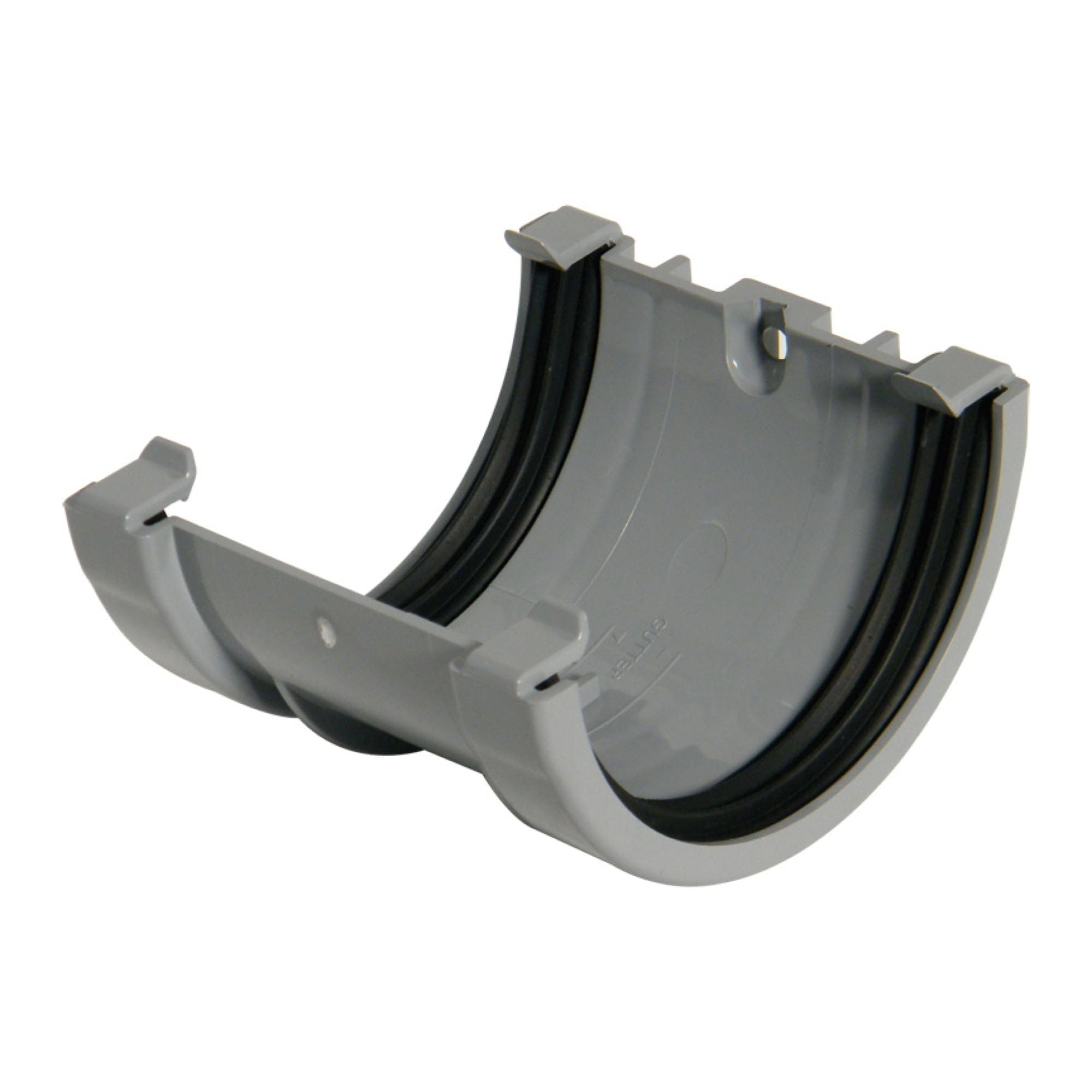 Floplast Half Round 75Mm Gutter Union Grey 5055149928888