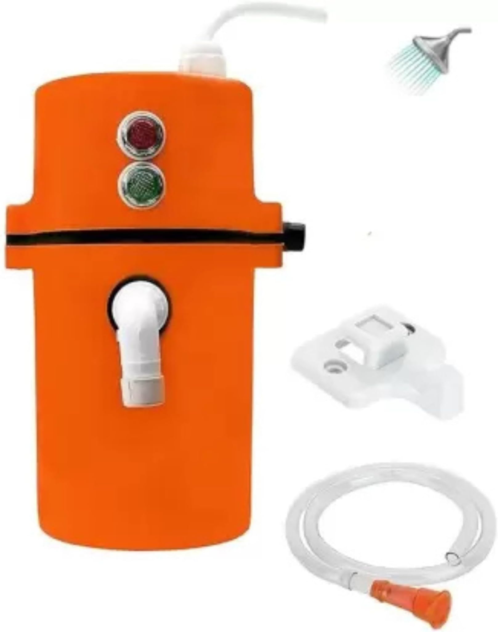 - (Exclusively 𝟭𝟬+𝟱 Year Warranty) Portable Instant Geyser for Quick Hot Water | Compact Electric Water Heater for Bucket Use | Energy Efficient & Safe | Colors May Vary | 10+7 Years Warranty
