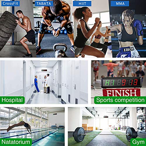 Cronómetro LED para Fitness, Temporizador de Intervalos con 6 Dígitos para Entrenamiento HIIT, Modos Tabata y EMOM, Ideal para Crossfit y Gimnasio en Casa miniatura 6