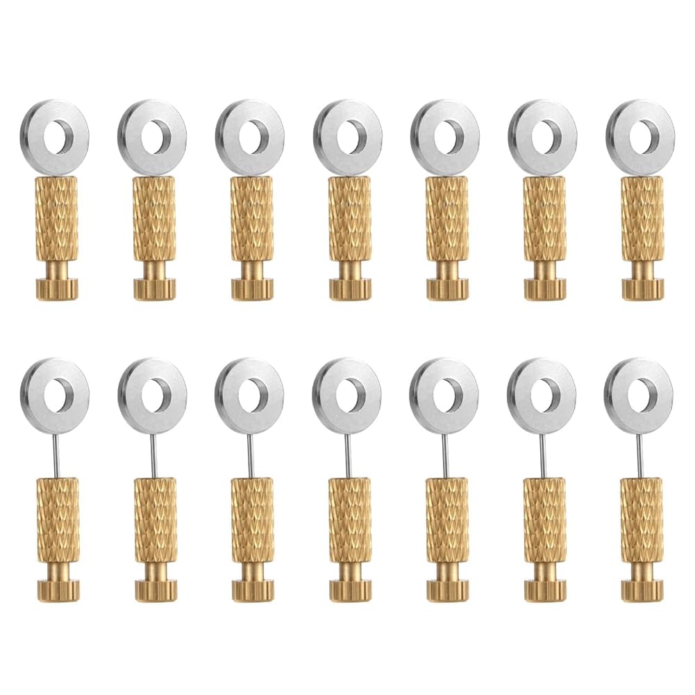 Sreuyong Gold 14Pcs Leather Positioning Needles, Leather Suture Positioning Needle Leather Locking Pins Leathercraft Located Needles