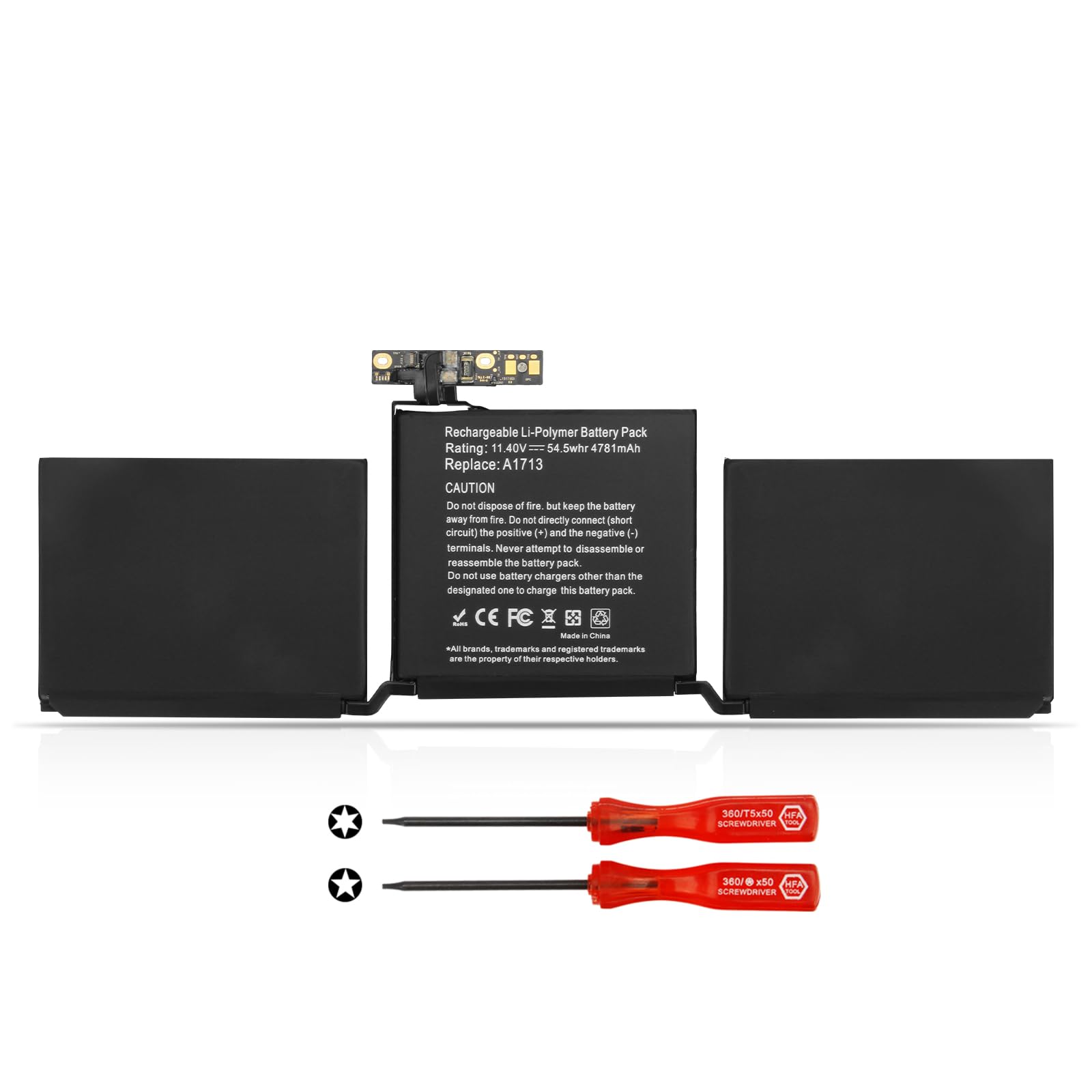 A1713 A2171 Batería para Mac-Book Pro 13" A1708(Late 2016 Mid 2017) A2159 (Touch Bar 2019) A2289 (Touch/2020) A2338(M1 2020/M2 2022) EMC 3164 2978 3301 3456 3578 8162 MacBookPro15,4 MacBookPro16,3