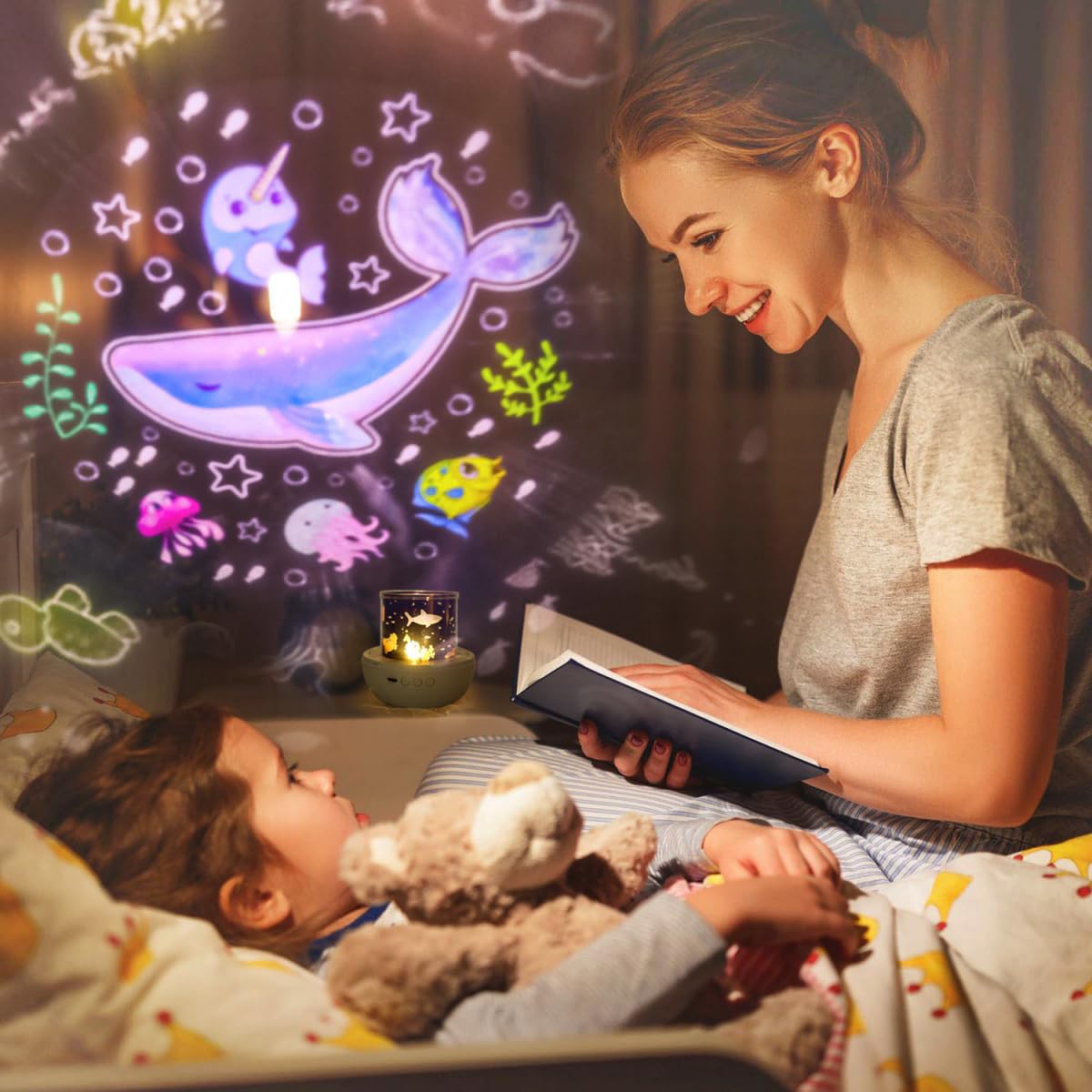 21 set di pellicole + luce notturna per bambini, proiettore a