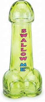 Rockin Funny Swallow Me Shot Glass Men or Women, Hilarious Bachelor Party Gag Gift for Birthday Christmas Valentines Day Inappropriate Gift Shot Glass for Co-Workers Friends or Family 1-pc