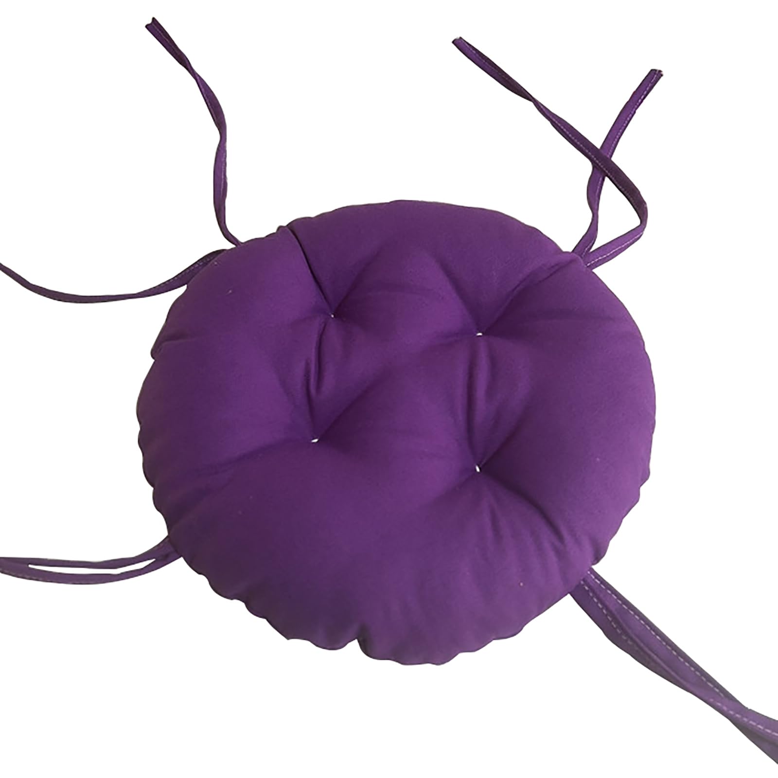 Thicken Round Stool Seat Cushion Super Soft Non Slip Chair Pads with Ties Solid Color Dining Chair Cushions (Purple, Diameter:30cm(12inch)) โ image 1