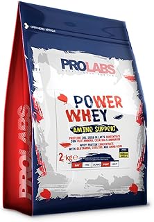 PROLABS POWER WHEY AMINO SUPPORT – 2 Kg - Vaniglia - Proteine del siero di latte – Con aminoacidi – Crescita massa muscolare - Elevato valore biologico - Ottimo per gli sportivi