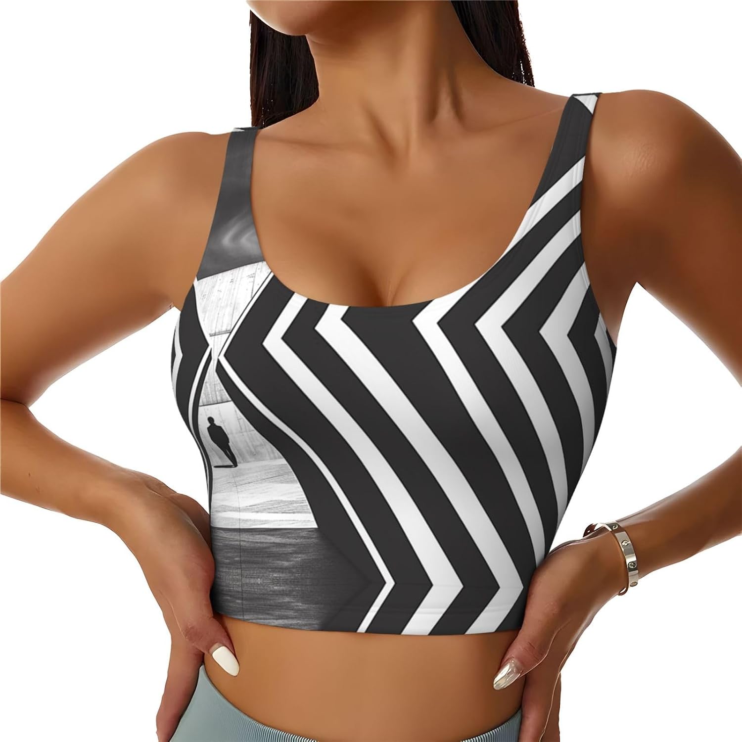 Abstract Characters in the Framework Women's Sports Bras - High Support Workout Tops for Women, Bralettes with Support