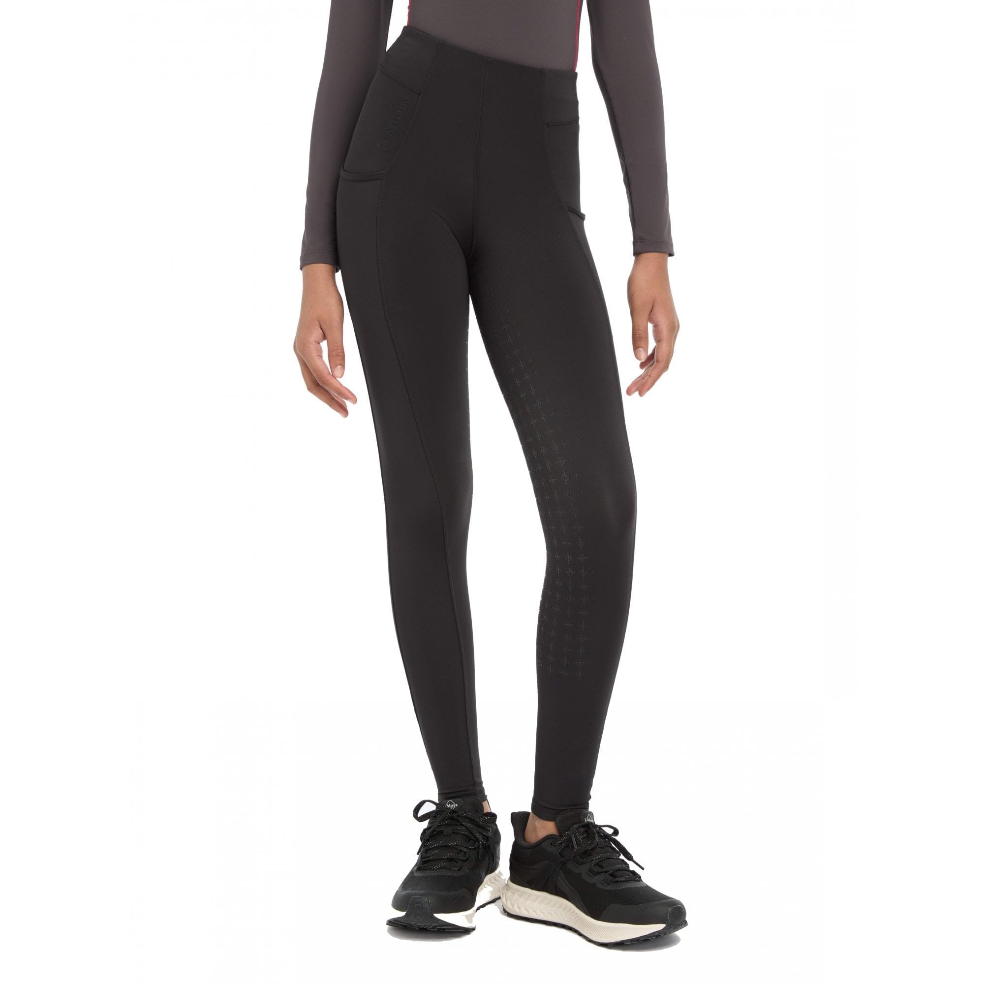 Lemieux Black Young Rider Pull On Orla Breeches - Supportive Elasticated Waistband - Lightweight - Full Seat Silicone Grip - Childrens Horse Riding Trousers - 9-10 Years