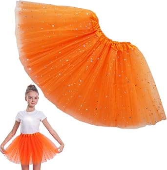 Girls Stars Sequins Tutu Skirt Princess Ballet Dance Tutu Dress 3 Layered Halloween Christmas Tutu