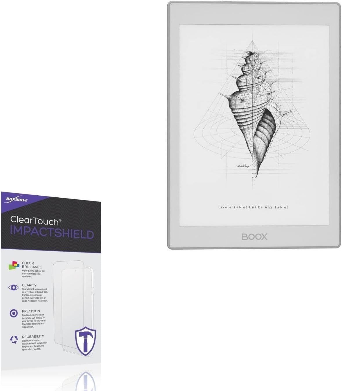 BoxWave Screen Protector Compatible with Onyx BOOX Nova Air2 - ClearTouch ImpactShield (2-Pack), Impenetrable Screen Protector Flexible Film