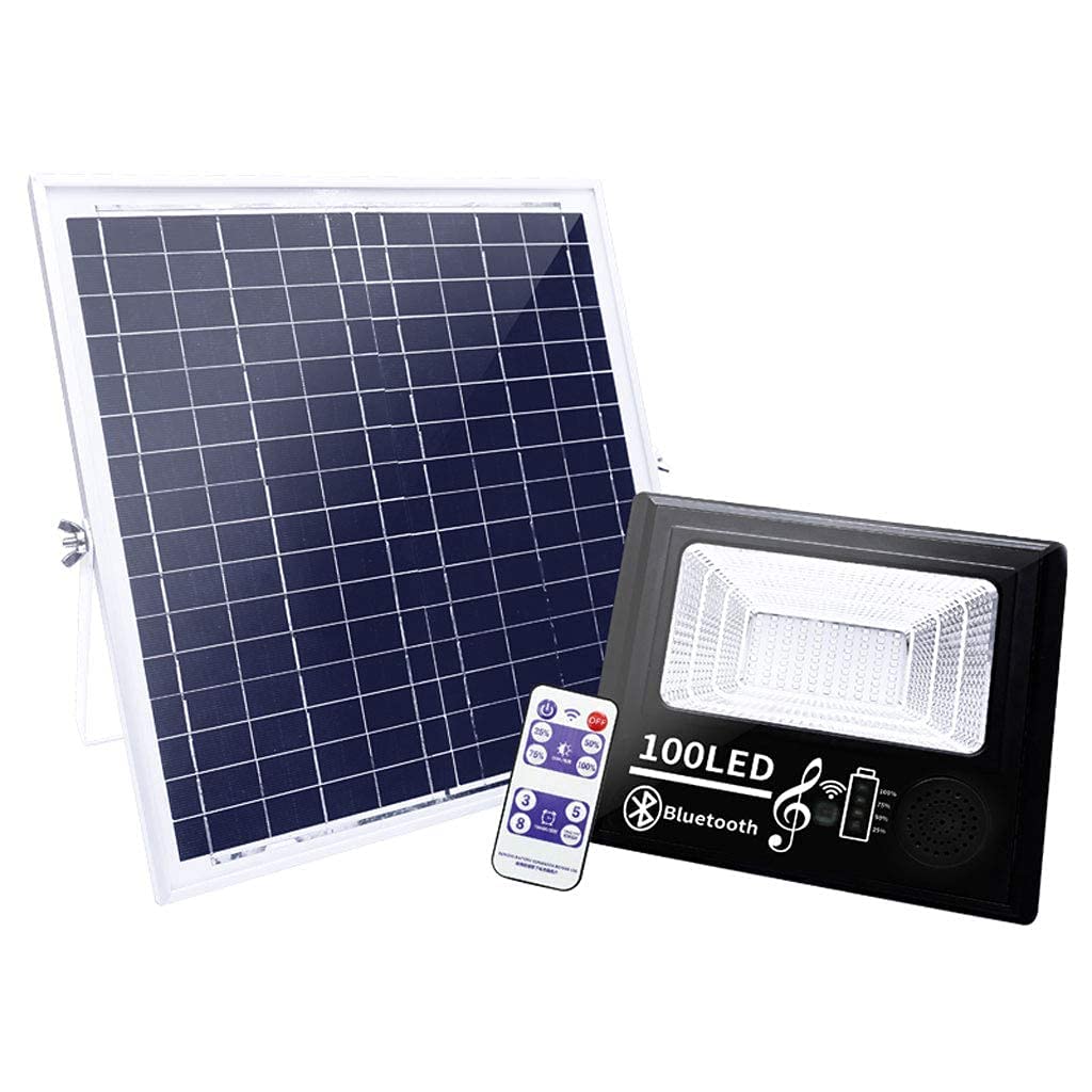 Domowy reflektor solarny, inteligentny głośnik Bluetooth Na zewnątrz domu Super jasna nowa wiejska uliczna Wewnętrzna kinkiet IP66/65, ładowalna robocza (rozmiar: 50LED)