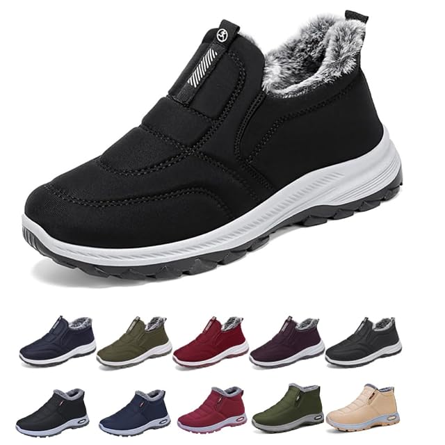 Womens Snow Boots Winter Snow Boots for Women Waterproof Non Slip Warming Fur Lined Orthopedic Barefoot Shoes with