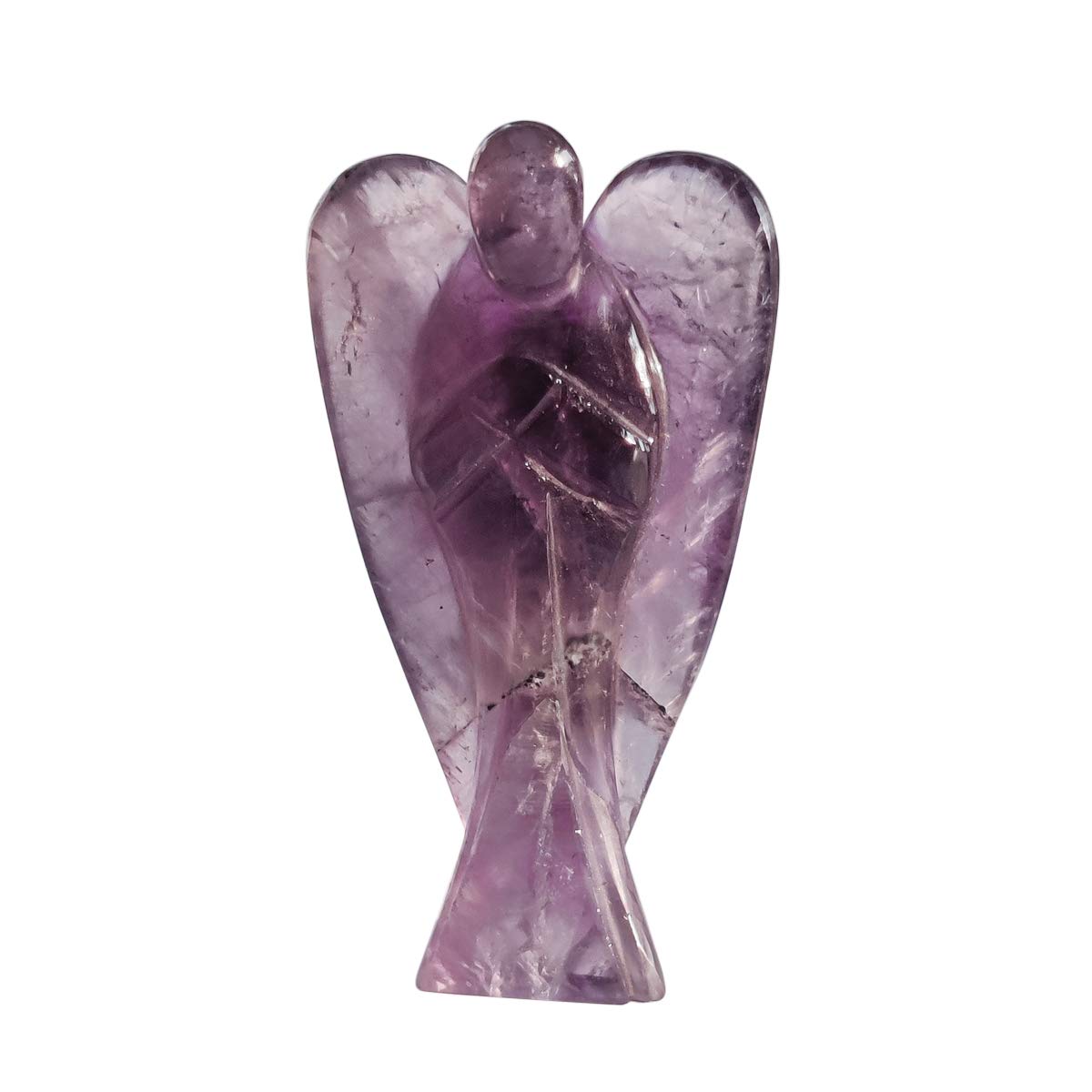 9Dzine Amethyst Crystal Angel Figurine 3 Inch | Healing Stone Praying Statue Guardian Angel for Christmas Decor Gift for Loved Ones Home Decoration