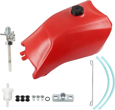Red Fuel Tank with Cap and Fuel Petcock 11325-123 1375-04 Replacement for 1993-2000 Honda FourTrax 300
