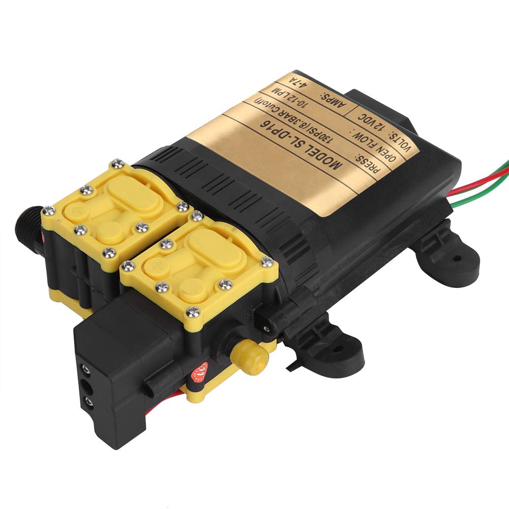 Hidyliu Pompa Acqua Ad Alta Pressione 12V Spruzzatore Elettrico Multiuso a Membrana per Irrigazione da Giardino Lavaggio Auto di Famiglia 100W